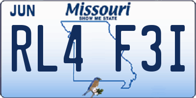 MO license plate RL4F3I