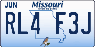 MO license plate RL4F3J