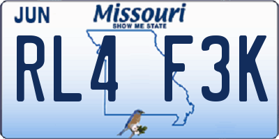 MO license plate RL4F3K