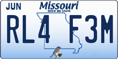 MO license plate RL4F3M