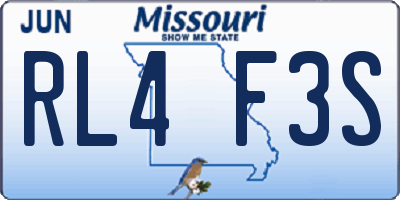 MO license plate RL4F3S