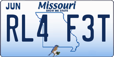 MO license plate RL4F3T
