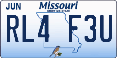 MO license plate RL4F3U