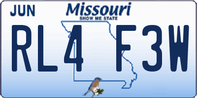 MO license plate RL4F3W