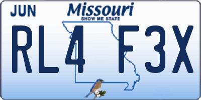 MO license plate RL4F3X