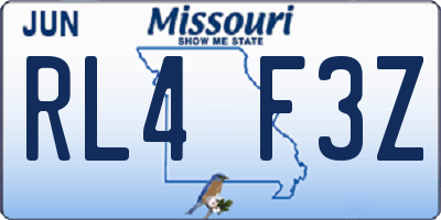 MO license plate RL4F3Z