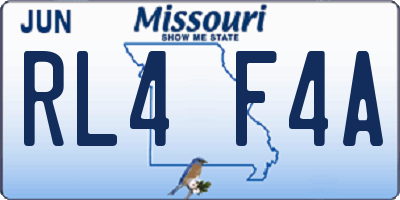MO license plate RL4F4A