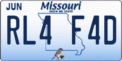 MO license plate RL4F4D