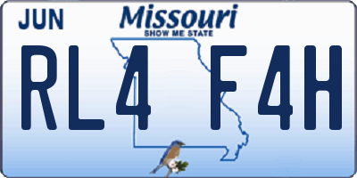 MO license plate RL4F4H