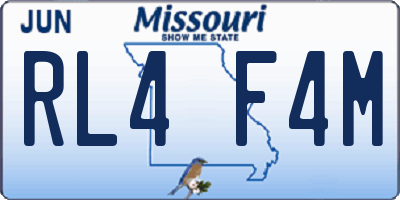 MO license plate RL4F4M