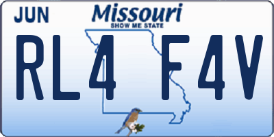 MO license plate RL4F4V