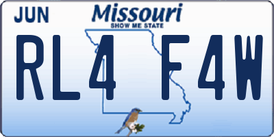 MO license plate RL4F4W