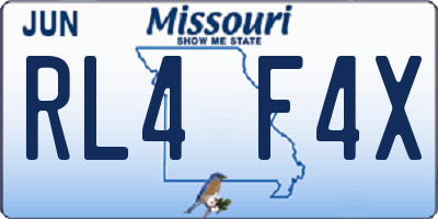 MO license plate RL4F4X