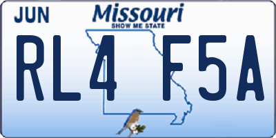 MO license plate RL4F5A