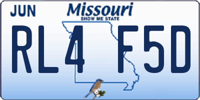 MO license plate RL4F5D