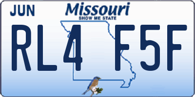 MO license plate RL4F5F