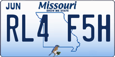MO license plate RL4F5H