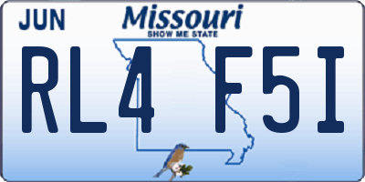 MO license plate RL4F5I