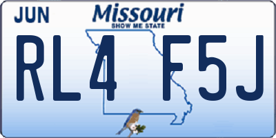 MO license plate RL4F5J