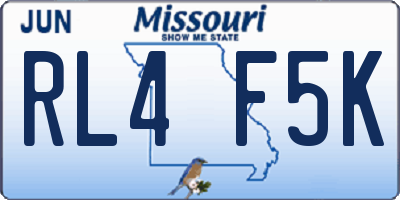 MO license plate RL4F5K