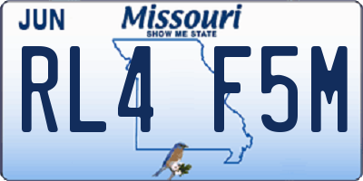 MO license plate RL4F5M