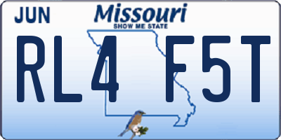 MO license plate RL4F5T