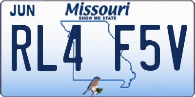 MO license plate RL4F5V