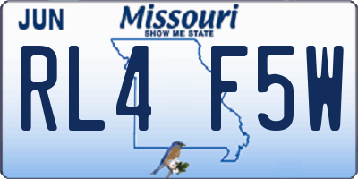 MO license plate RL4F5W