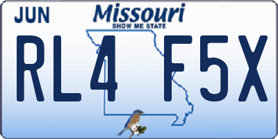 MO license plate RL4F5X