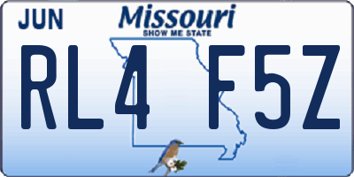 MO license plate RL4F5Z