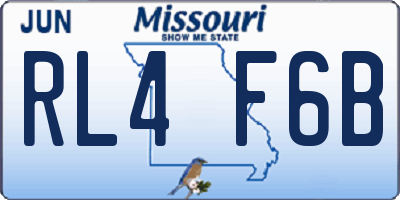 MO license plate RL4F6B