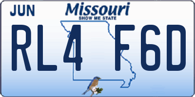 MO license plate RL4F6D