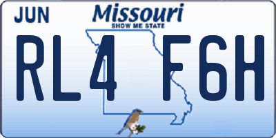 MO license plate RL4F6H