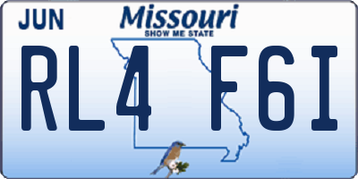 MO license plate RL4F6I