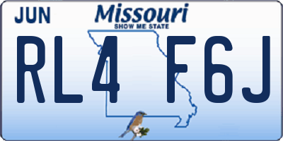 MO license plate RL4F6J