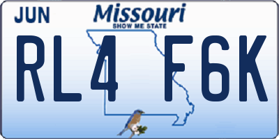 MO license plate RL4F6K
