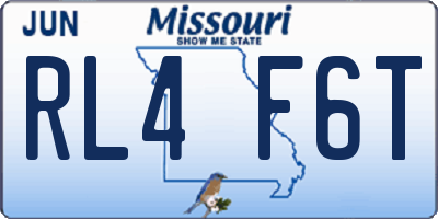 MO license plate RL4F6T