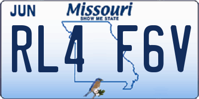 MO license plate RL4F6V