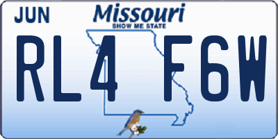 MO license plate RL4F6W