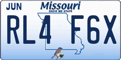 MO license plate RL4F6X