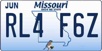 MO license plate RL4F6Z