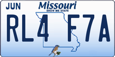 MO license plate RL4F7A