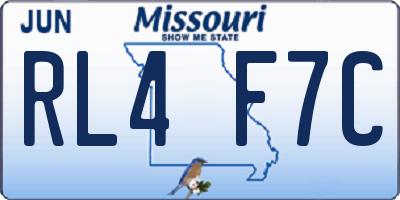 MO license plate RL4F7C