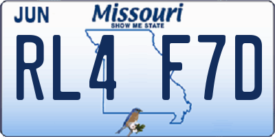 MO license plate RL4F7D