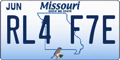MO license plate RL4F7E