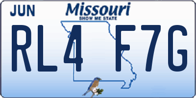 MO license plate RL4F7G