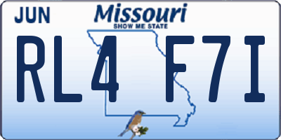 MO license plate RL4F7I