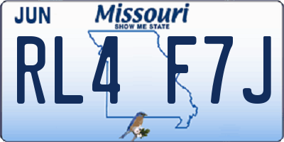 MO license plate RL4F7J