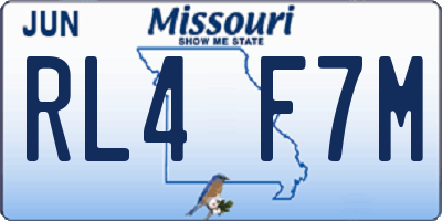 MO license plate RL4F7M