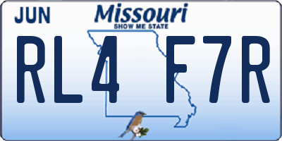 MO license plate RL4F7R
